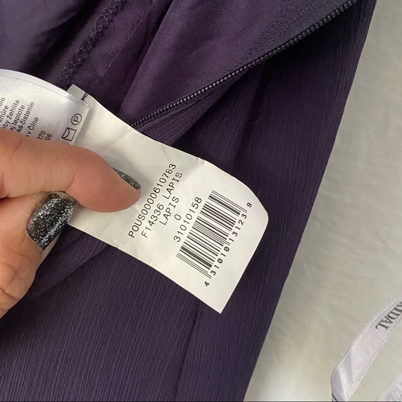 “Lapis” Purple David’s Bridal, Strapless Bridesmaid Dress, Size 0 - Picture 10 of 14